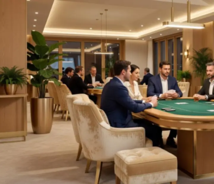 Contemporary Australian poker lounge with designer lighting and plush seating